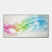 Farbenfrohe Waves Beige Hintergrund Schreibtischunterlage (Vorderseite)