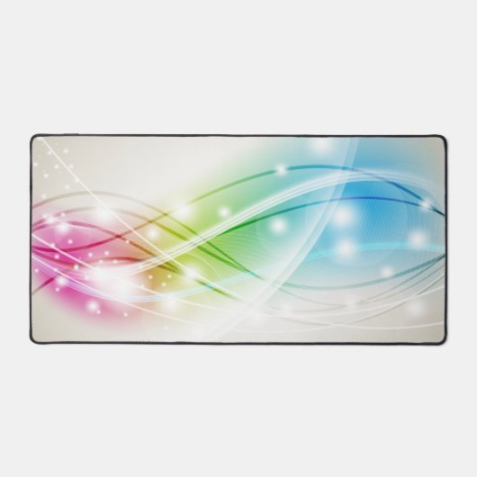 Farbenfrohe Waves Beige Hintergrund Schreibtischunterlage (Vorderseite)