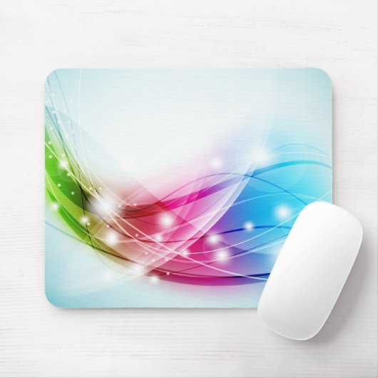 Farbenfrohe Waves Blue Background Mousepad (Mit Mouse)