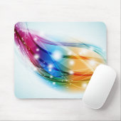 Farbenfrohe Waves Blue Background Mousepad (Mit Mouse)