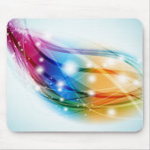 Farbenfrohe Waves Blue Background Mousepad (Vorne)