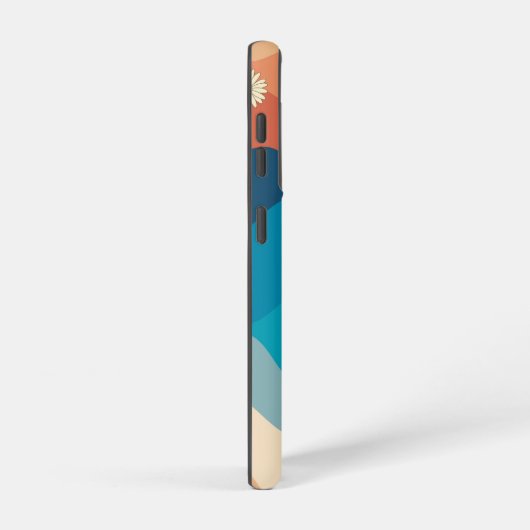 Farbenfrohe Waves & Daisis Muster Monogramm Samsung Galaxy Hülle (Rechte Seite)