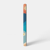 Farbenfrohe Waves & Daisis Muster Monogramm Samsung Galaxy Hülle (Linke Seite)