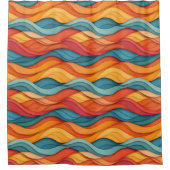 Farbenfrohe Waves Duschvorhang (Vorderseite)