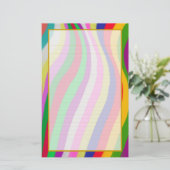 Farbenfrohe Waves Fein Liniertes Papier (Stehend Vorderseite)