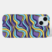 Farbenfrohe Waves Funky Retro Modernes Muster Case-Mate iPhone Hülle (Rückseite (Horizontal))