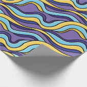 Farbenfrohe Waves Funky Retro Modernes Muster Geschenkpapier (Ecke)