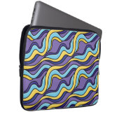 Farbenfrohe Waves Funky Retro Modernes Muster Laptopschutzhülle (Vorne Rechts)