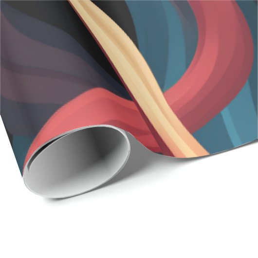 Farbenfrohe Waves Geschenkpapier (Rolleneckpunkt)