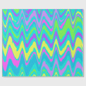 Farbenfrohe Waves Geschenkpapier (Flach)