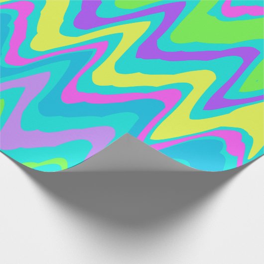 Farbenfrohe Waves Geschenkpapier (Ecke)