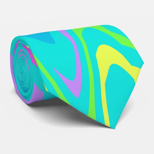 Farbenfrohe Waves Krawatte (Gerollt)