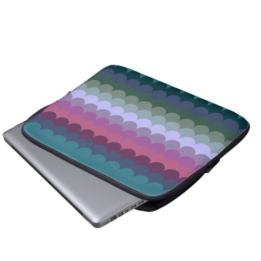 Farbenfrohe Waves Laptopschutzhülle (Vorne Knopf)