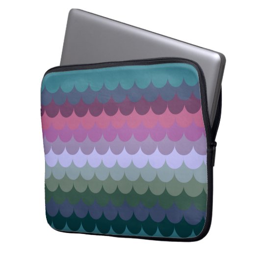 Farbenfrohe Waves Laptopschutzhülle (Vorderseite Links)