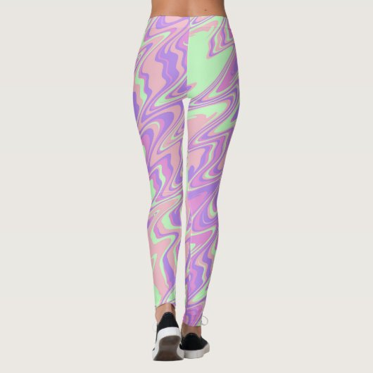 Farbenfrohe Waves Leggings (Rückseite)