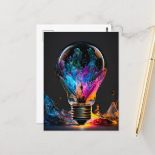 Farbenfrohe Waves Light Bulle Postkarte