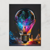 Farbenfrohe Waves Light Bulle Postkarte (Vorderseite)