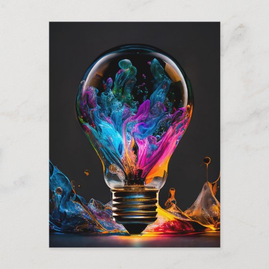 Farbenfrohe Waves Light Bulle Postkarte (Vorderseite)