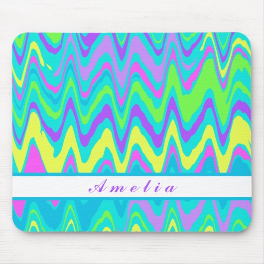 Farbenfrohe Waves Mousepad (Vorne)