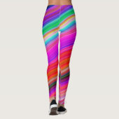Farbenfrohe Waves Regenbogenfarbenmuster Leggings (Rückseite)