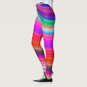 Farbenfrohe Waves Regenbogenfarbenmuster Leggings (Links)