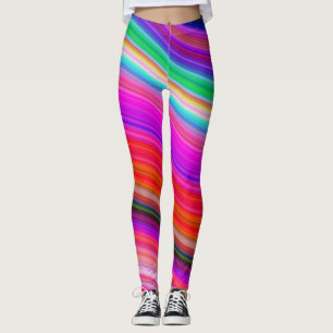Farbenfrohe Waves Regenbogenfarbenmuster Leggings
