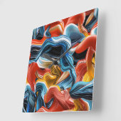 Farbenfrohe Waves Streams Blue Gold White Wall Uhr (Winkel)