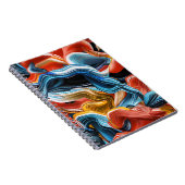 Farbenfrohe Waves Streams Paint Pour Notebook Notizblock (Rechte Seite)