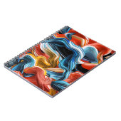 Farbenfrohe Waves Streams Paint Pour Notebook Notizblock (Linke Seite)
