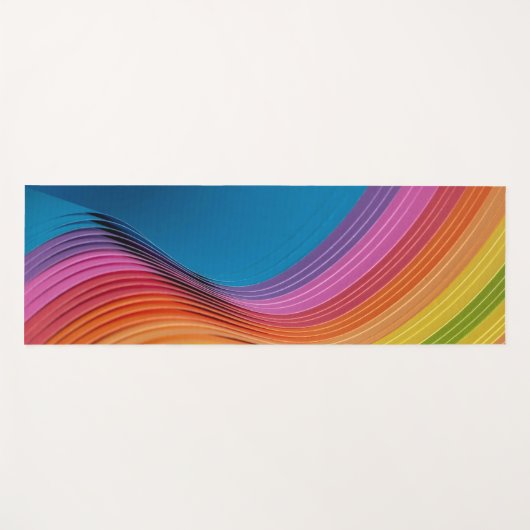 Farbenfrohe Waves Yogamatte (Vorderseite (Horizontal))