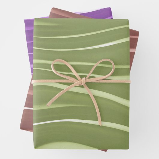 Farbenfrohe Wavy Streifen Geschenkpapier Set (Beispiel)