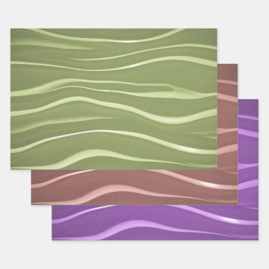 Farbenfrohe Wavy Streifen Geschenkpapier Set (Set)