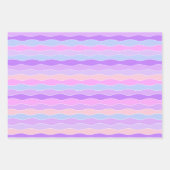 Farbenfrohe Wavy Streifen Geschenkpapier Set (Vorderseite 2)