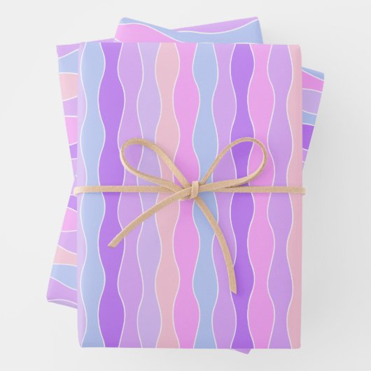 Farbenfrohe Wavy Streifen Geschenkpapier Set (Beispiel)