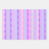 Farbenfrohe Wavy Streifen Geschenkpapier Set (Vorderseite)