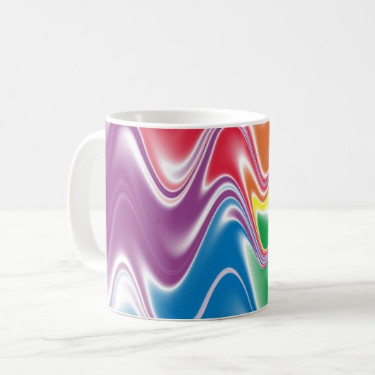 Farbenfrohe Wavy Swirt Muster Kaffeetasse (Vorderseite Links)