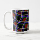 Farbenfrohe Wavy Tartan Muster Grün Rot Lila Weiß Kaffeetasse (Links)