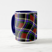 Farbenfrohe Wavy Tartan Muster Grün Rot Lila Weiß Tasse (Vorderseite Links)
