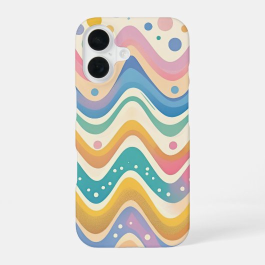 Farbenfrohe Wavy Zickzack Zigzag iPhone 16 Hülle (Rückseite)