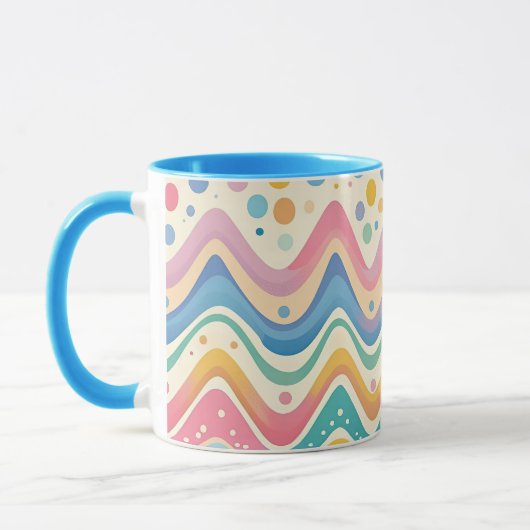 Farbenfrohe Wavy Zickzack Zigzag Muster Tasse (Links)