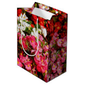 Farbenfrohe Wax Begonias Mittlere Geschenktüte (Rückseite Schrägansicht)