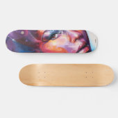 Farbenfrohe weibliche Kunst Skateboard (Horizontal)