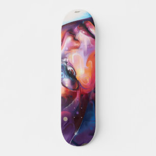 Farbenfrohe weibliche Kunst Skateboard