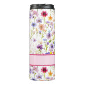 Farbenfrohe weibliche und Girly Spring Wilde Blume Thermosbecher (Rückseite)
