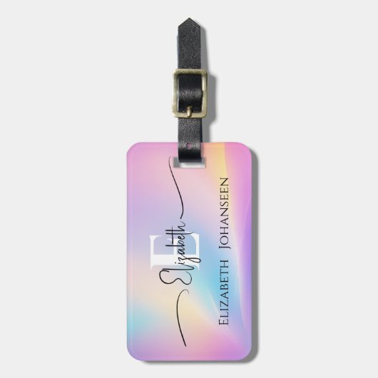 Farbenfrohe, weiche Pastellfarben Gradient Chic Mo Gepäckanhänger (Vorderseite vertikal)