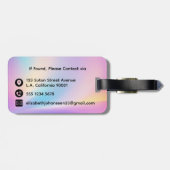 Farbenfrohe, weiche Pastellfarben Gradient Chic Mo Gepäckanhänger (Rückseite horizontal)