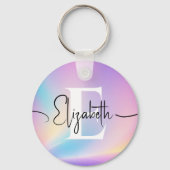 Farbenfrohe, weiche Pastellfarben Gradient Chic Mo Schlüsselanhänger (Vorderseite)