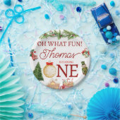 Farbenfrohe Weihnachten 1. Geburtstag Pappteller (Party)