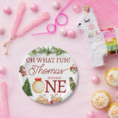 Farbenfrohe Weihnachten 1. Geburtstag Pappteller (Party)