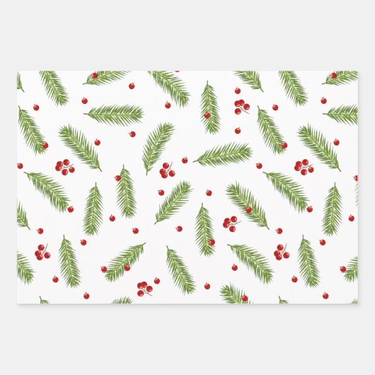 Farbenfrohe Weihnachten - Berry Holiday Pattern Geschenkpapier Set (Vorderseite 3)